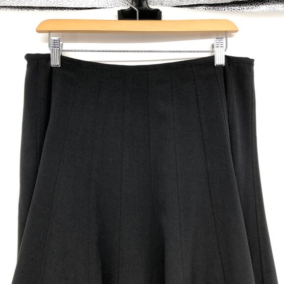 hanna & gracie Black Flared Knee Length Midi Skirt size 10 - Picture 10 of 13